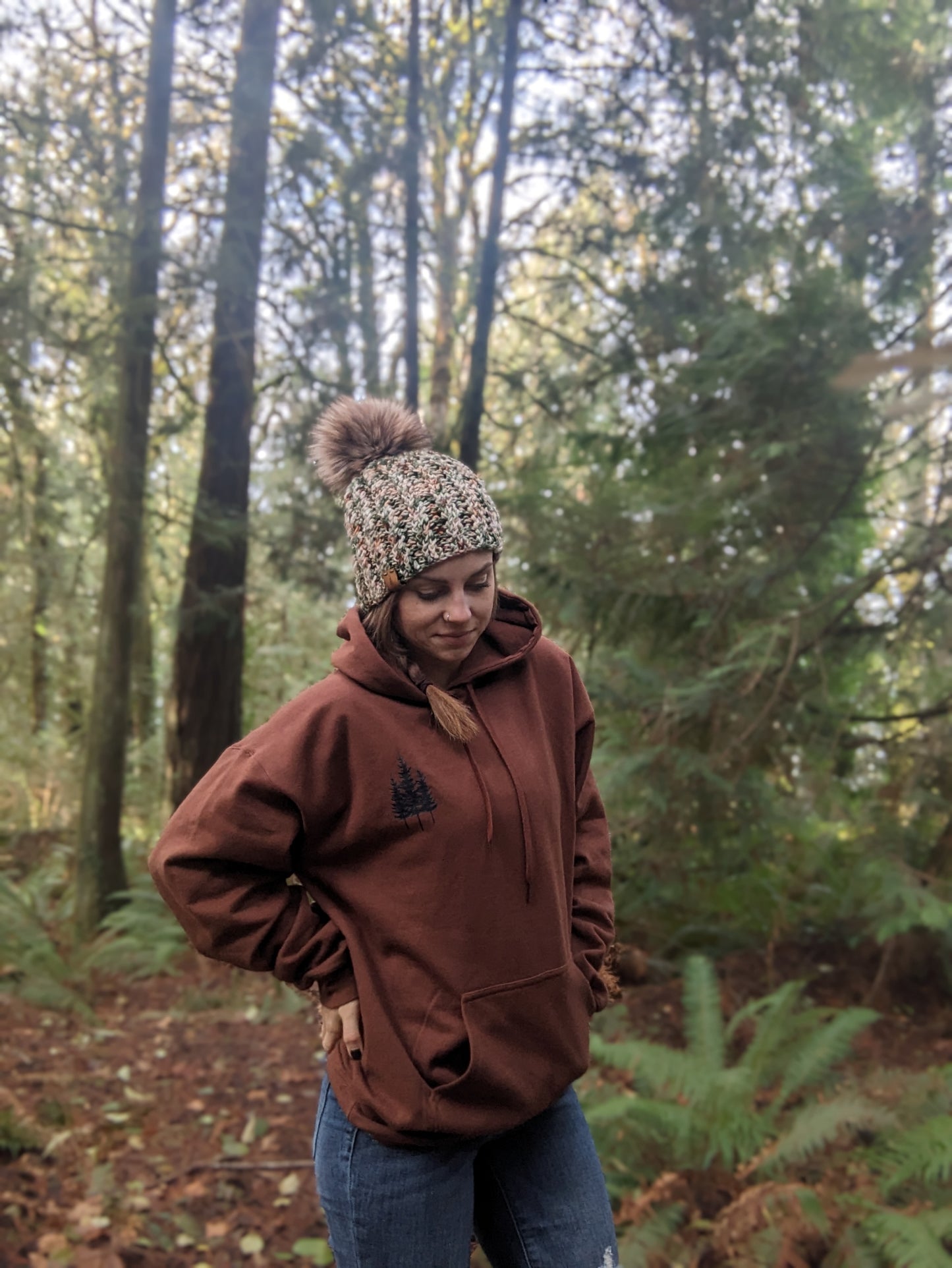 Crossvine Cable Beanie- Hand dyed neutrals