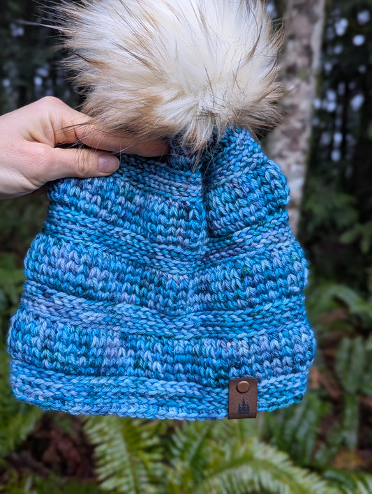 Northern Beanie - Hand Dyed Blues