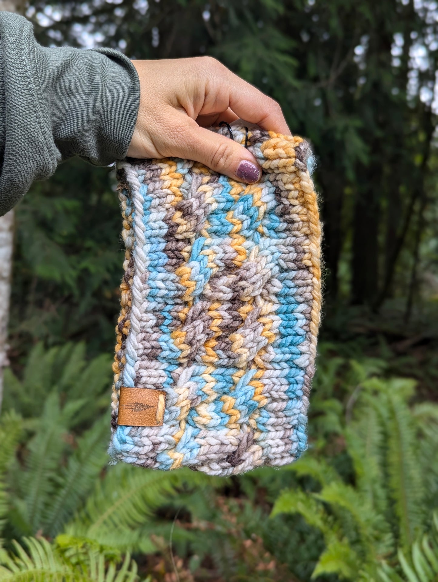 Azahar Cable Headband - Hand dyed blues/yellows