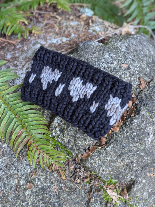 Heart Headband - Black and Grayish purple