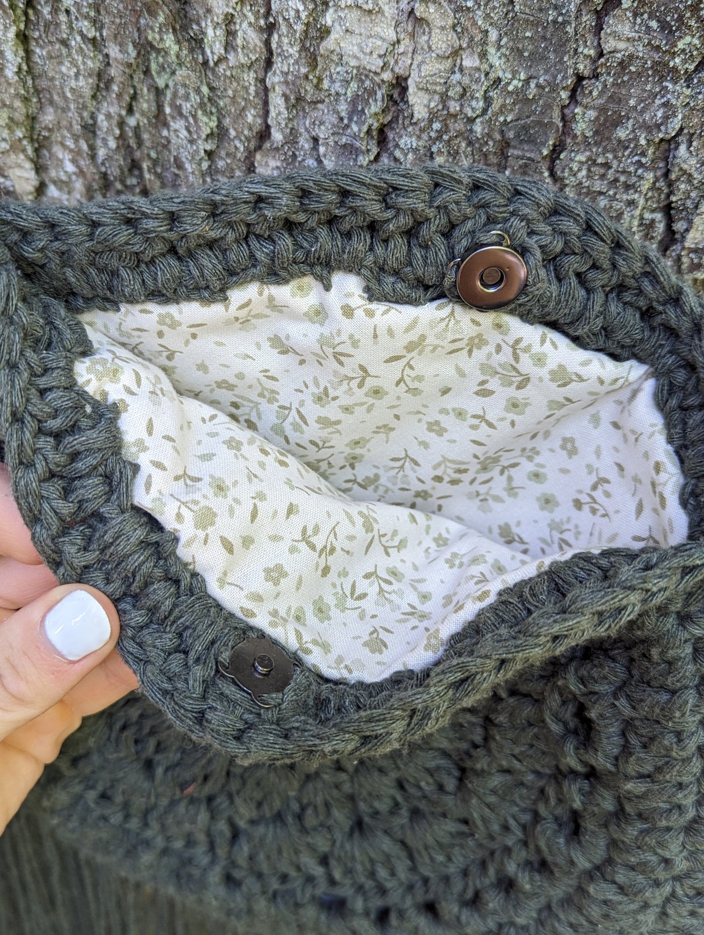 Boho Crochet Purse - Olive