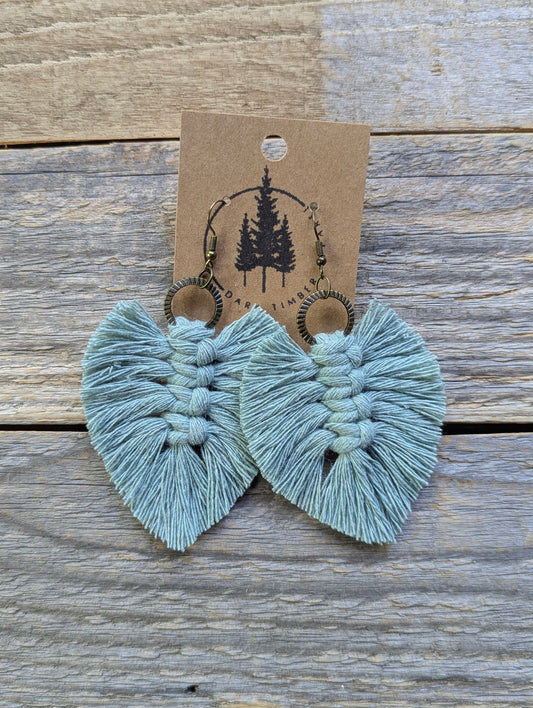 Feather Macrame Earrings