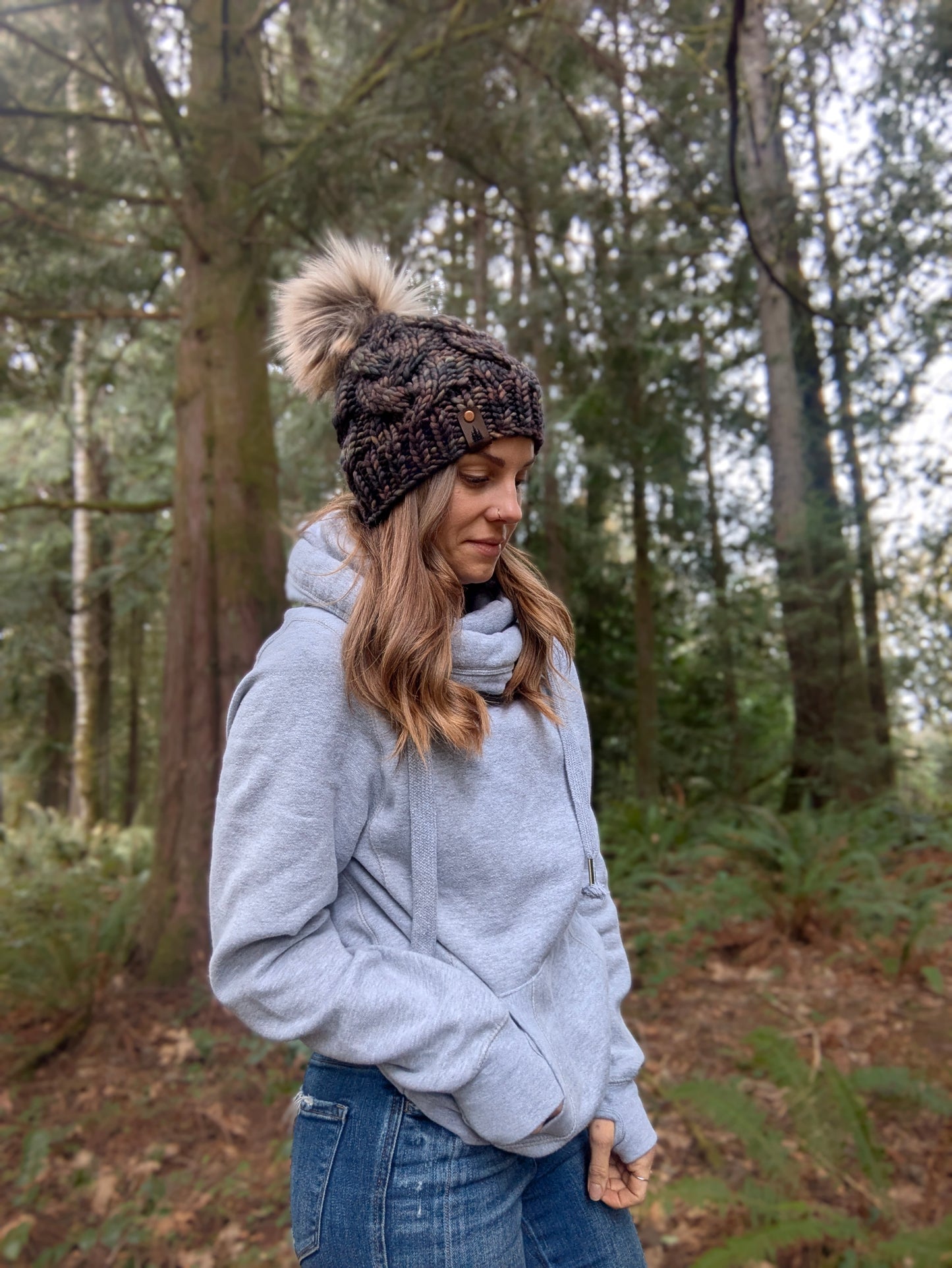 Knit Cable Beanie - Woodland