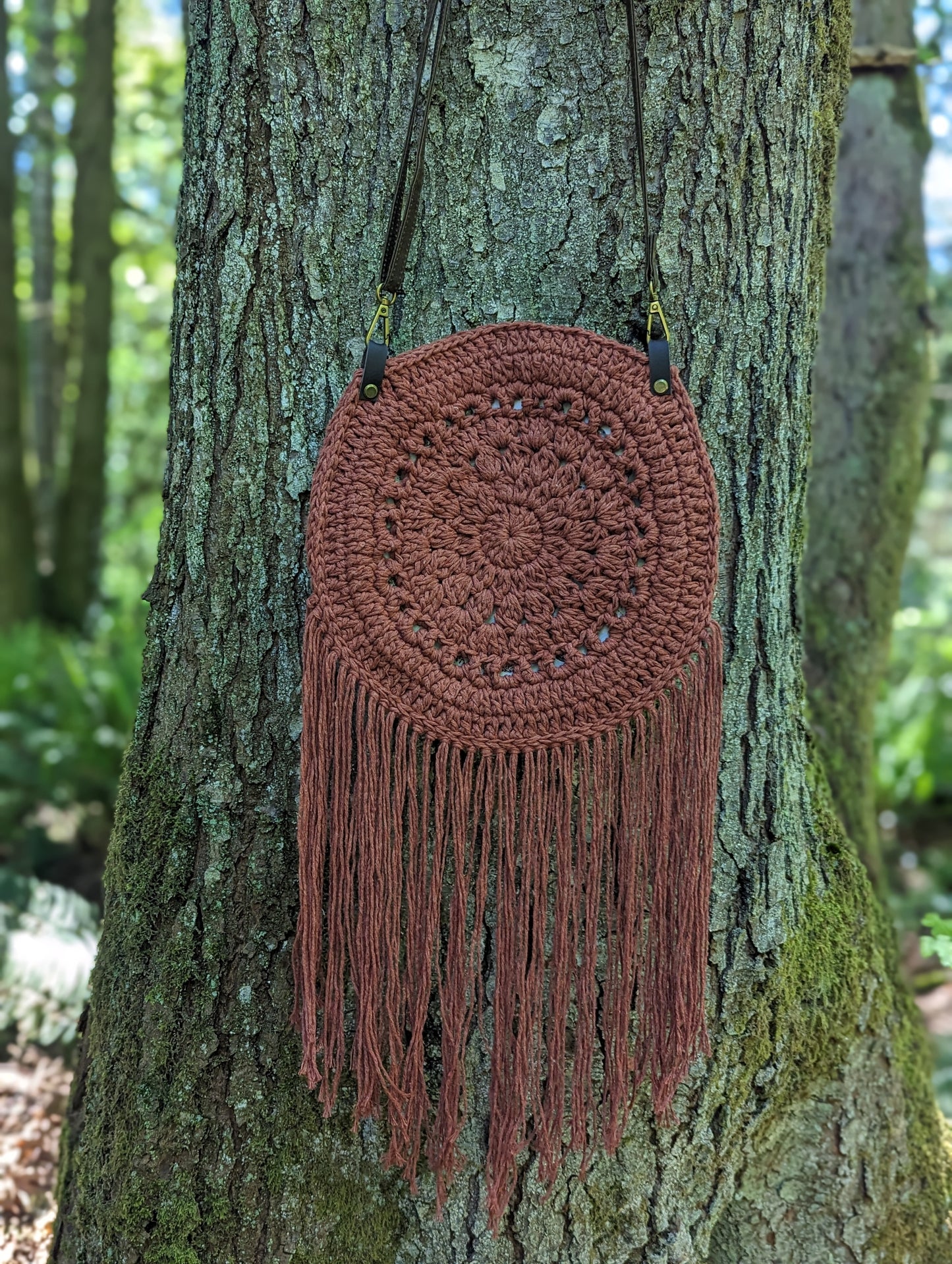 Boho Crochet Purse - Rust