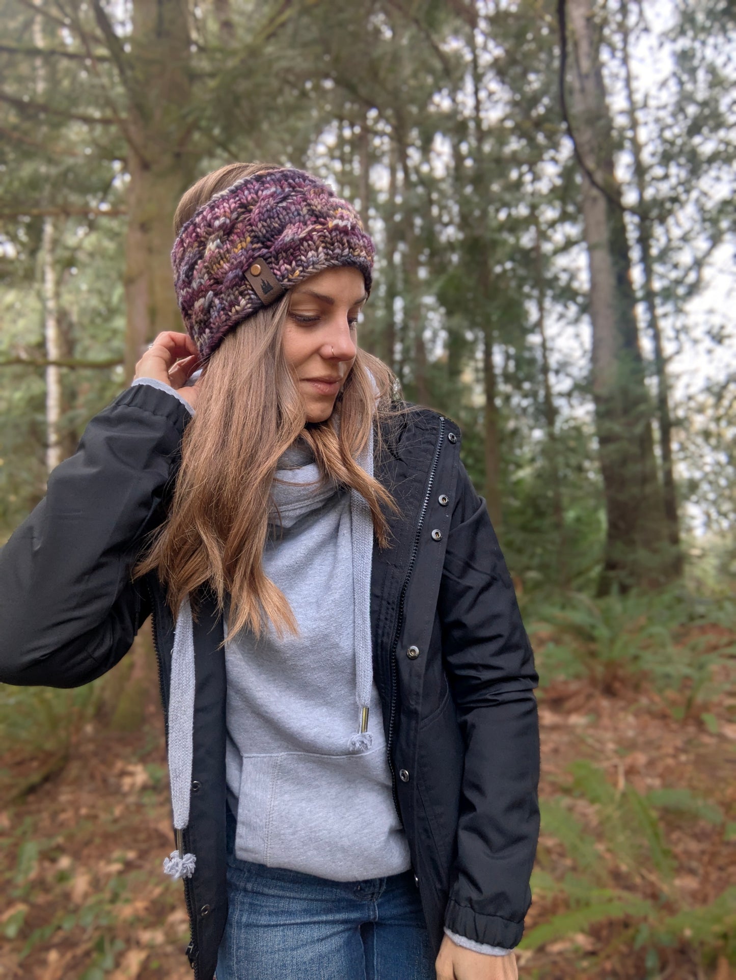 Azahar Cable Headband - Hand dyed purples