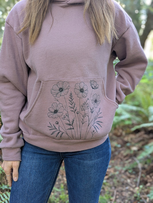 Dusty Purple Flower Hoodie