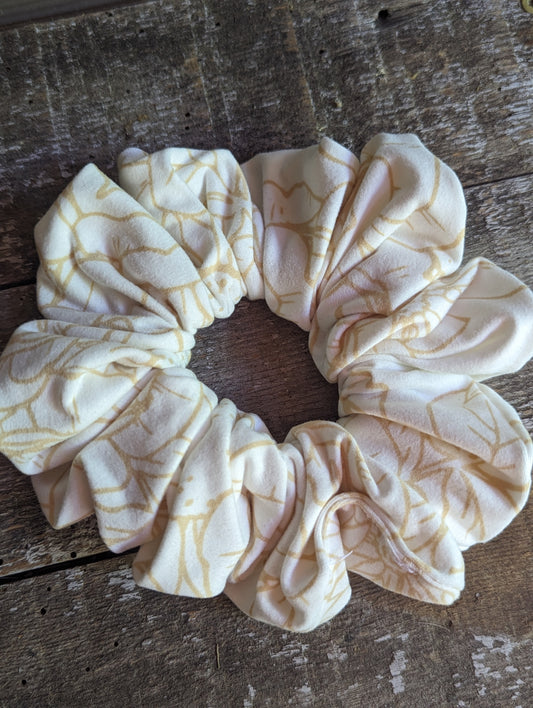 XL Scrunchie - White with mustard floral