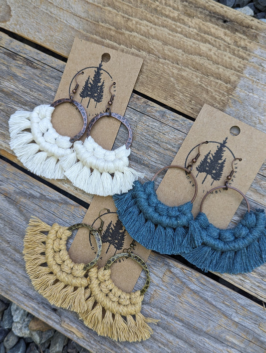 XL Round Macrame Earrings