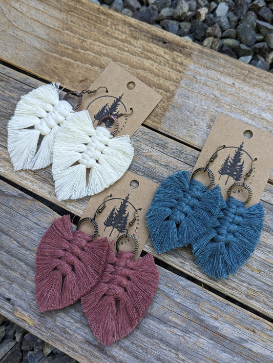 Feather Macrame Earrings