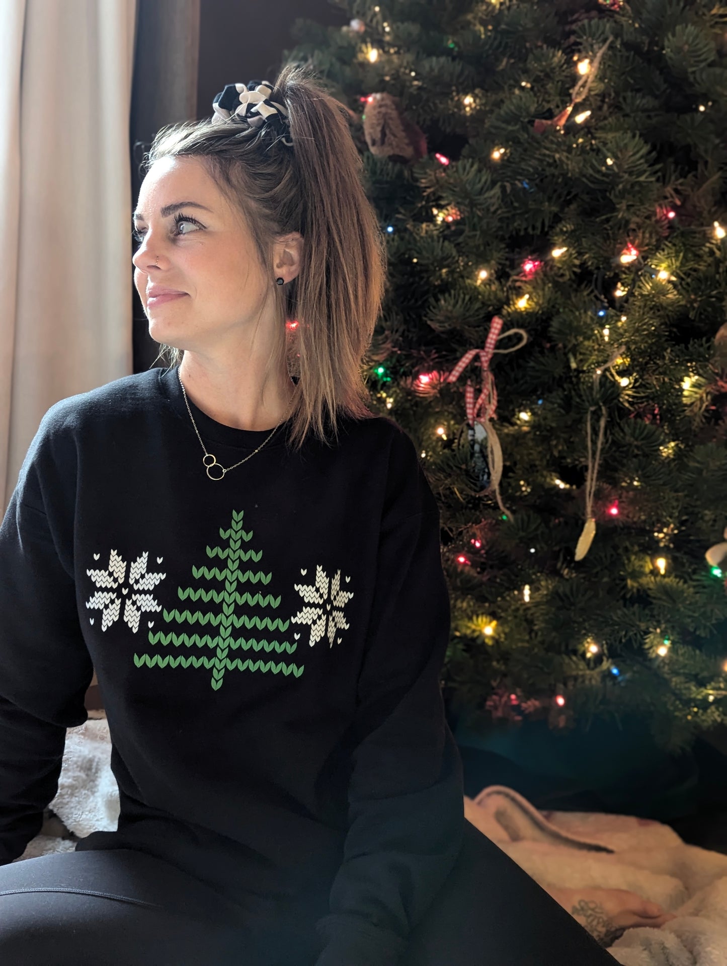 Stitched Tree Crewneck Sweatshirt