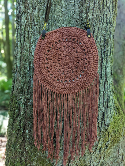 Boho Crochet Purse - Rust