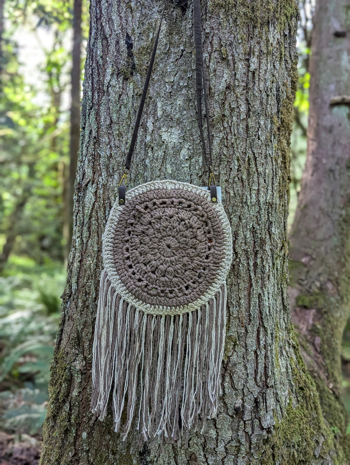 Boho Crochet Purse - Neutral two toned