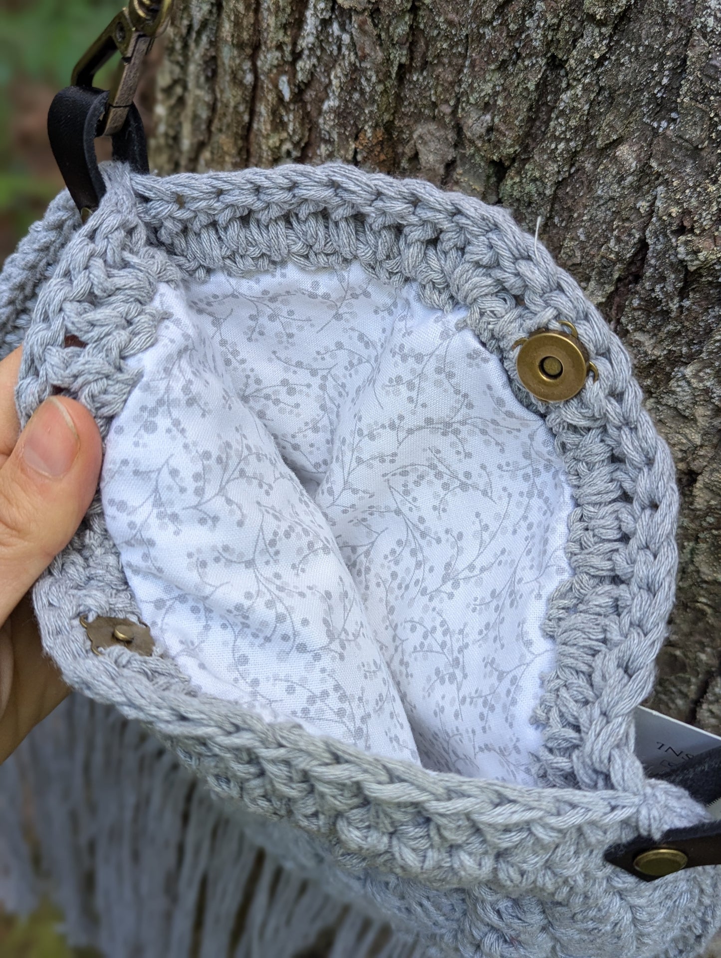 Boho Crochet Purse - Gray