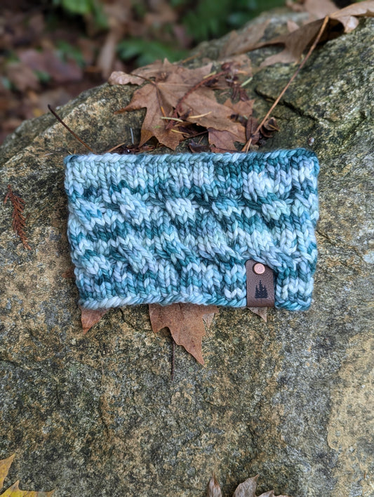 Azahar Cable Headband - Hand dyed blues/greens