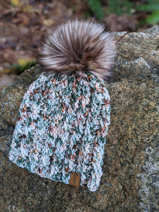 Crossvine Cable Beanie- Hand dyed neutrals