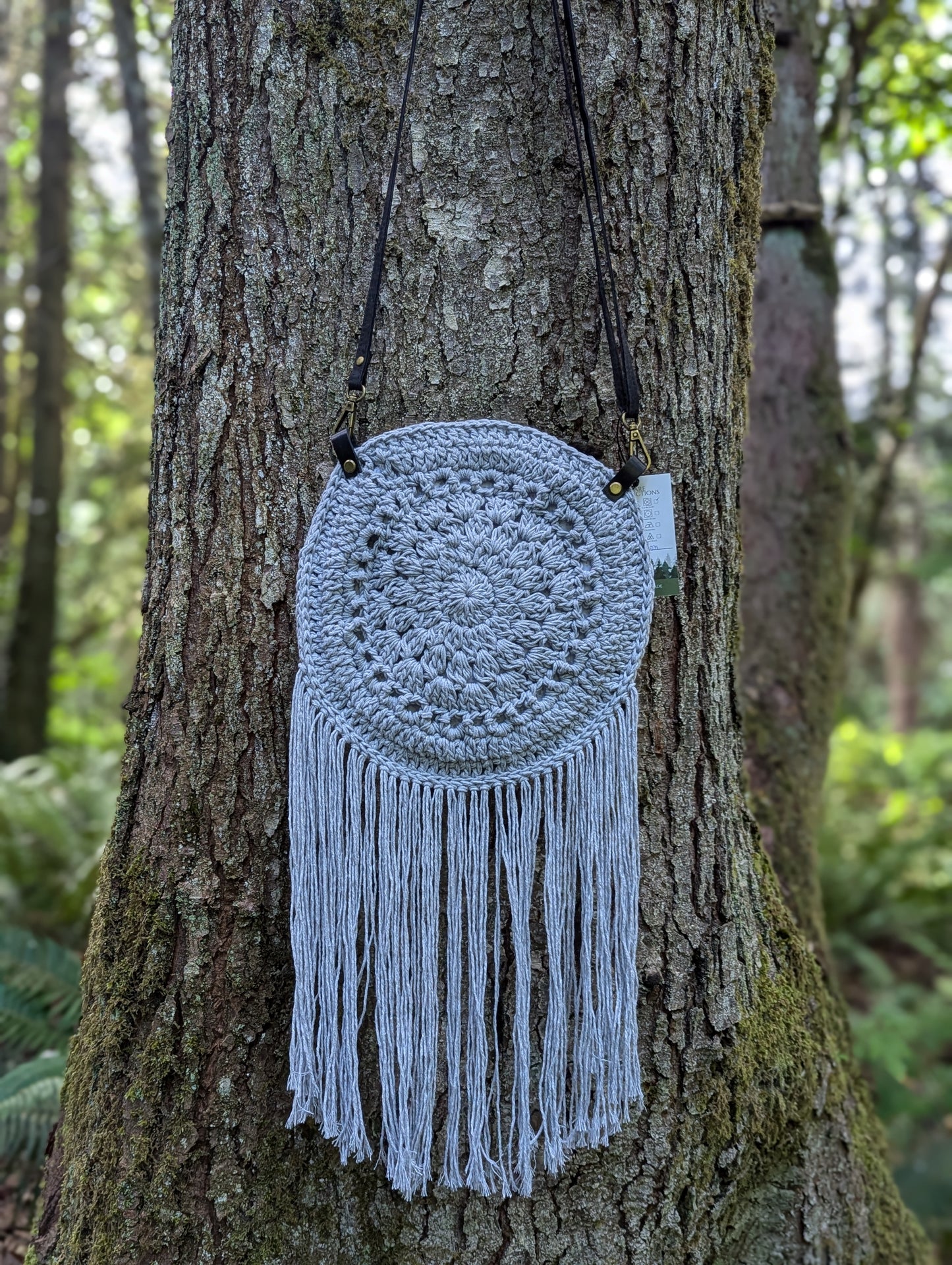 Boho Crochet Purse - Gray