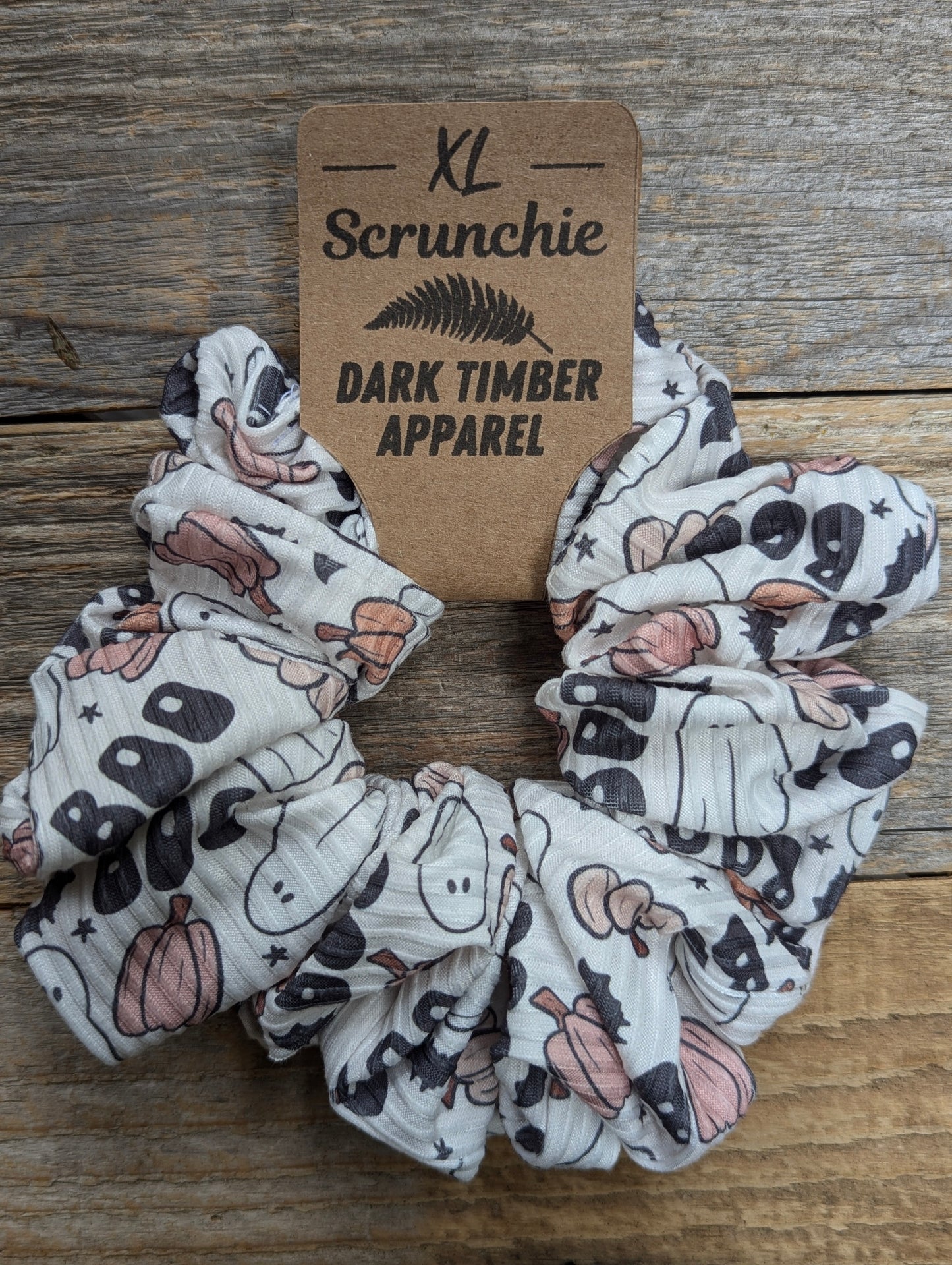 XL Scrunchie - White Boo/Halloween